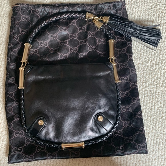 Gucci Black Leather Small Tassel Britt Hobo - Picture 8 of 10